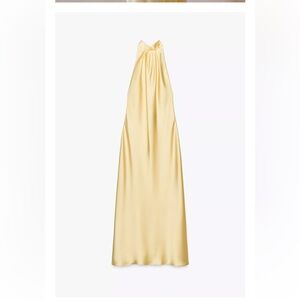 Zara Satin Halter Midi Dress SOLD OUT Medium